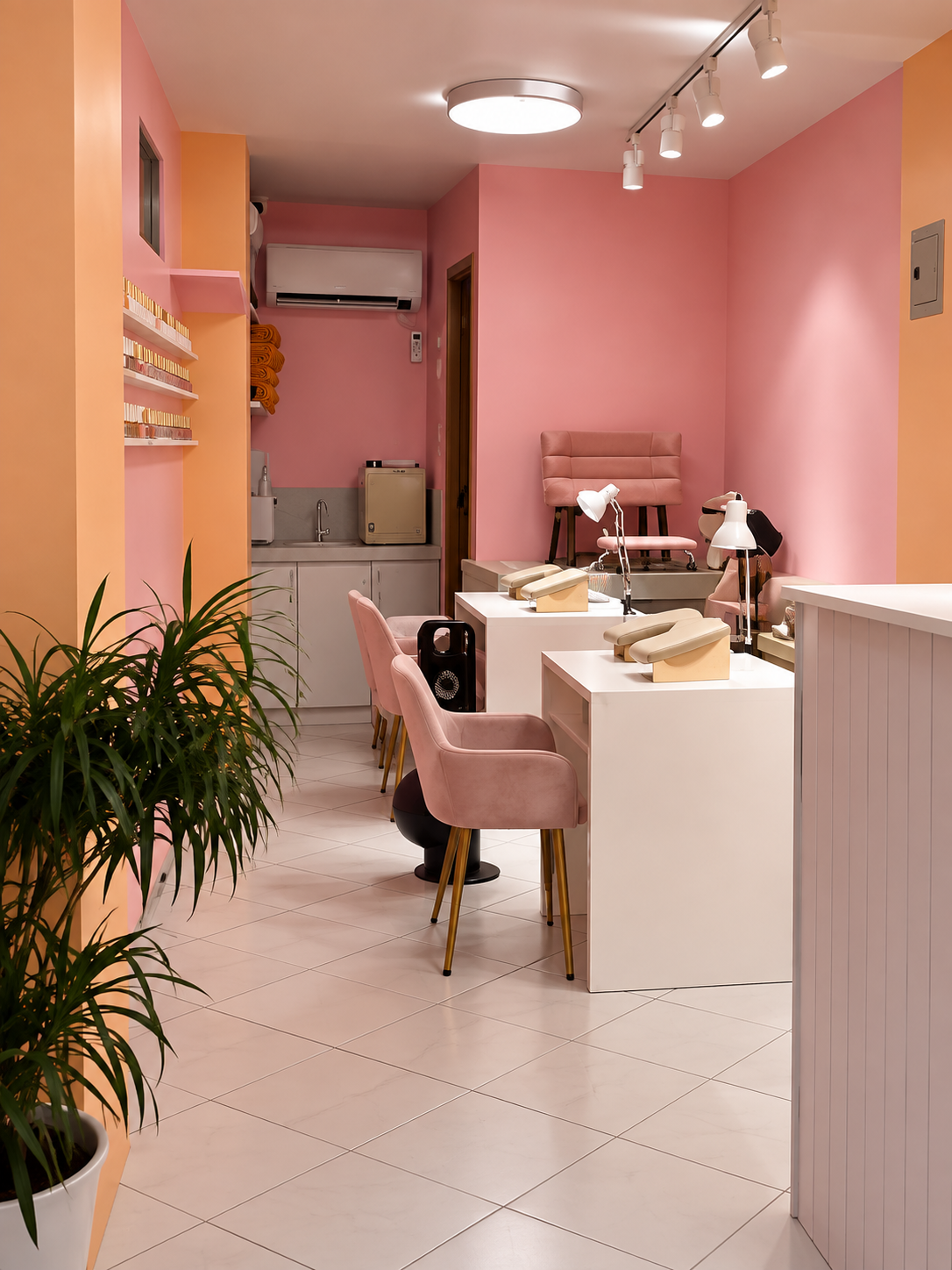 Interior of AMAVI Nail Studio